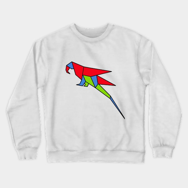 Corloful Parrot- origami style Crewneck Sweatshirt by Mahita